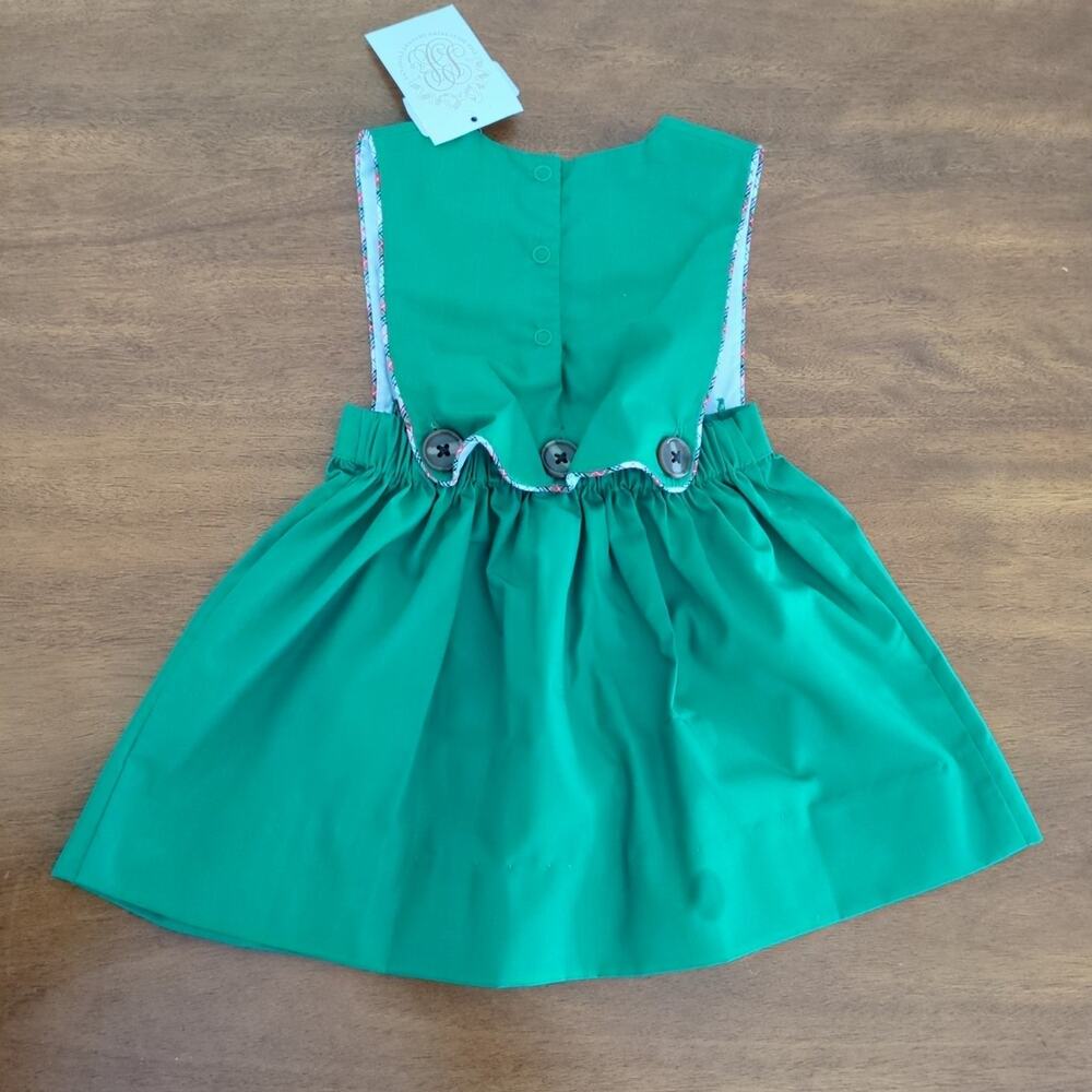 The Beaufort Bonnet Girls Brady Button-In Dress-Kiawah Kelly Green - Picture 5 of 6